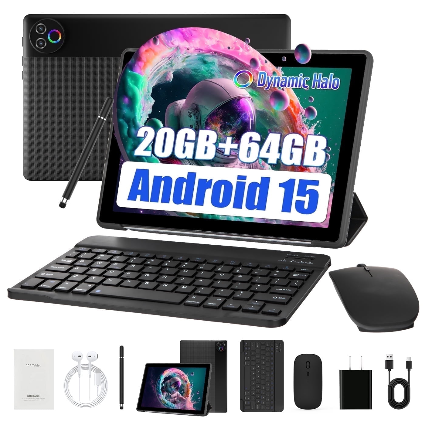 Android 15 Tablet, 5-Core, 20GB RAM+64GB ROM+1TB Expand, 10inch