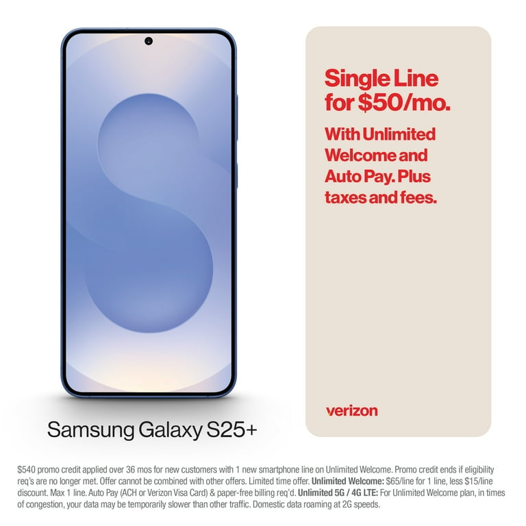 Verizon Samsung Galaxy S25 Plus Mint 256 GB - Walmart.com