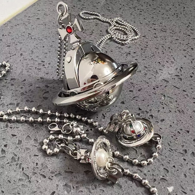 Vivienne Westwood Pendant Lighter Gas Lighters Two Orb Chains