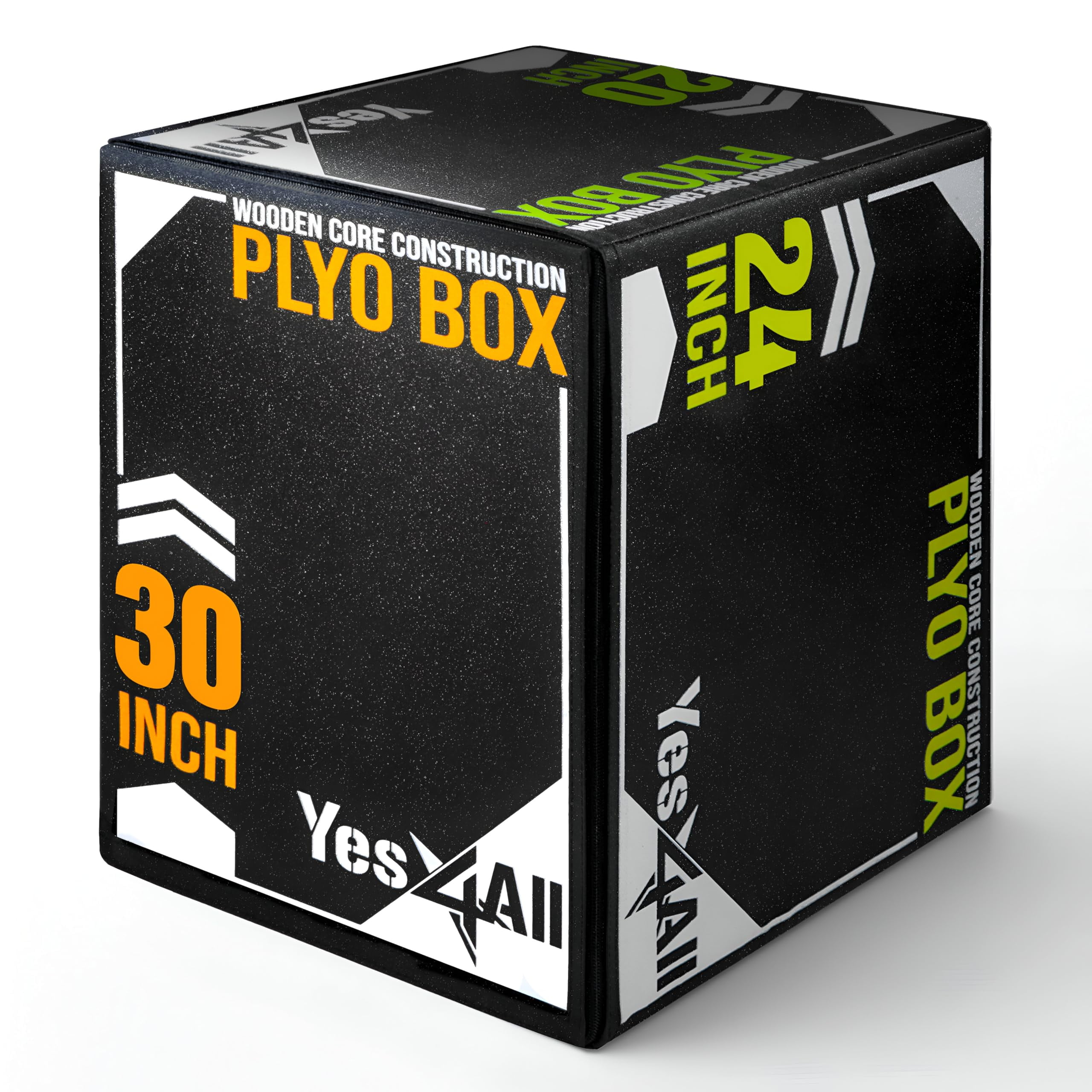 Yes4All 3-in-1 Soft-Padded Plyo Box With Wooden Core, Non-Slip