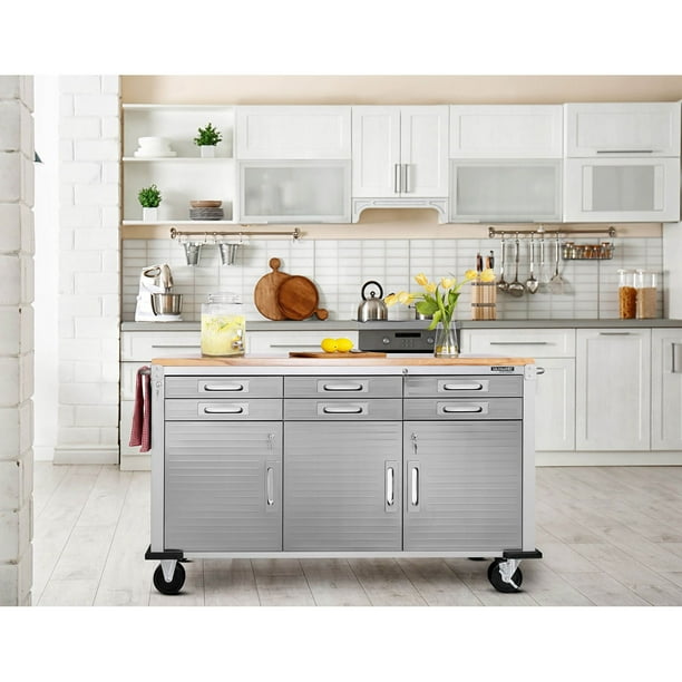 Seville Classics® UltraHD® 6-Drawer Rolling Workbench, 65.25