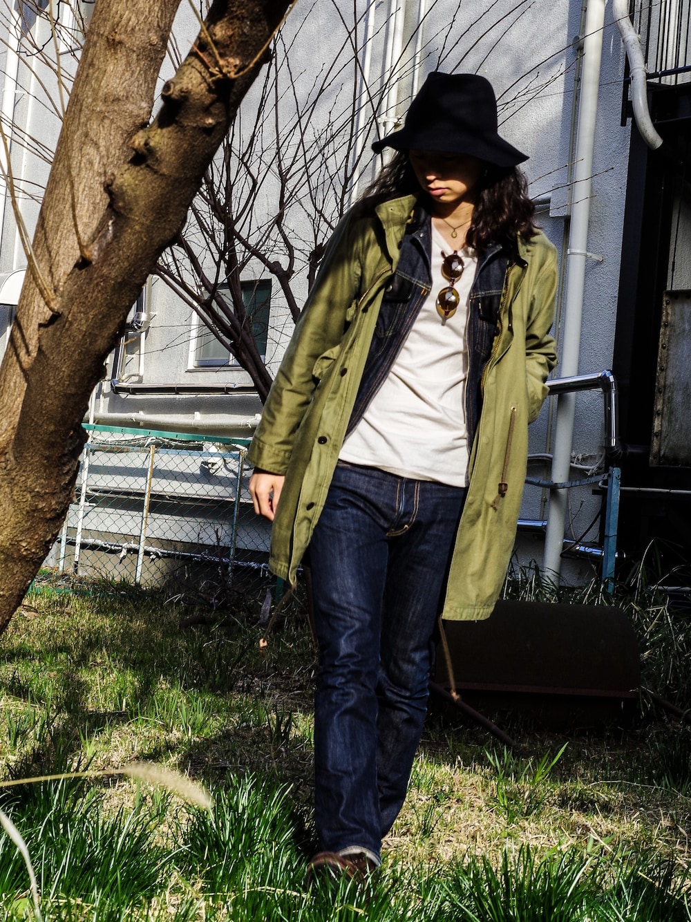 RUDE GALLERYのモッズコート（グリーン系）を使ったメンズ人気