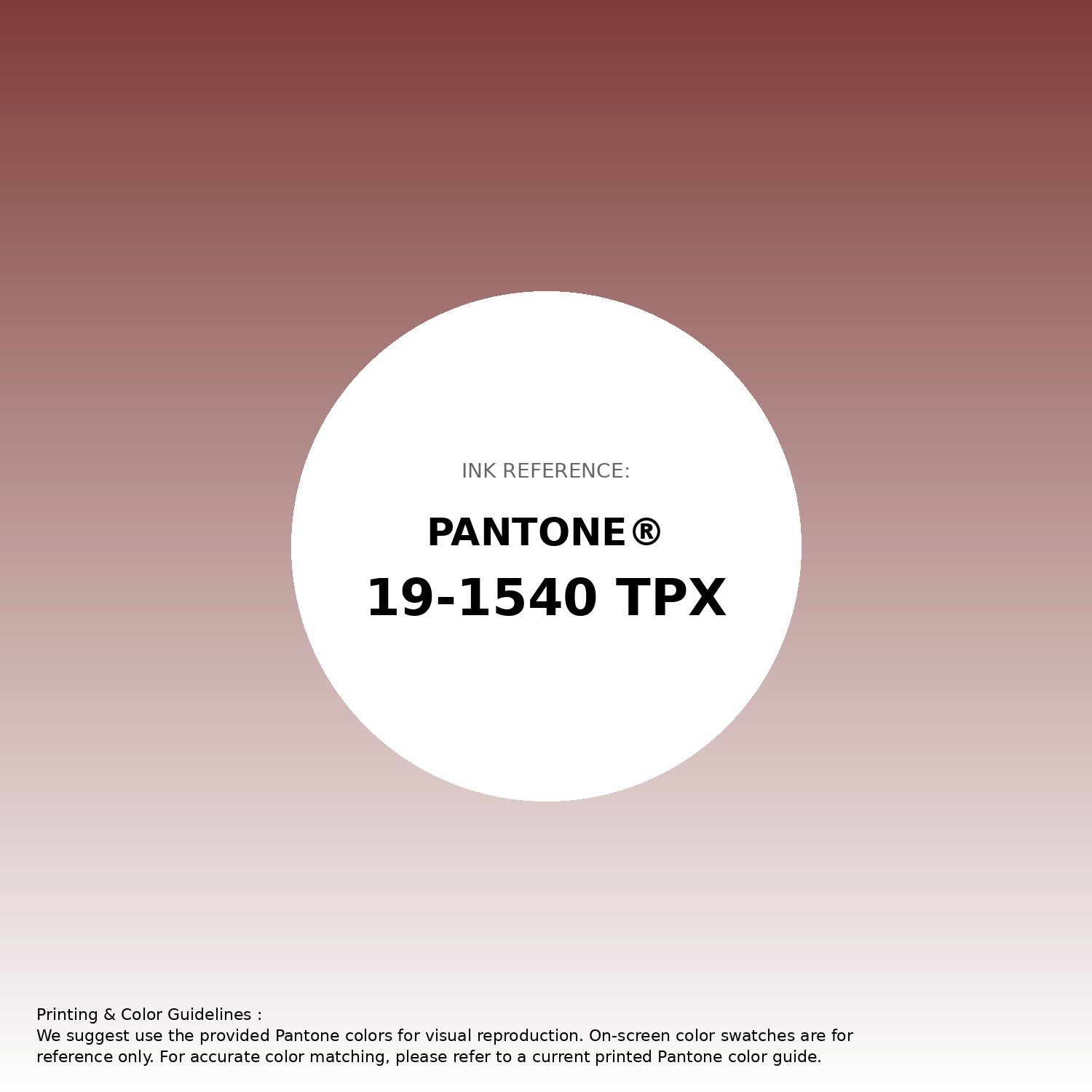 Hex Color #7d3c38 | Printing Match PANTONE 19-1540 TPX | Color