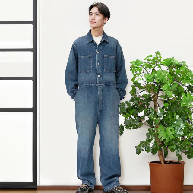 ジョンブル メンズ 12.5オンスデニムオールインワン サロペット