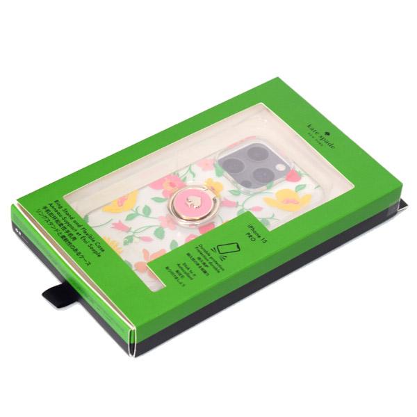 ケイトスペード】ダークラズベリー バンカーリング付 iPhone15ケース