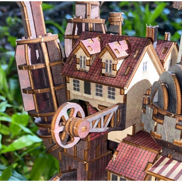 ハウルの動く城】3D立体パズル 3D木製パズル キット 木製 ブロック DIY