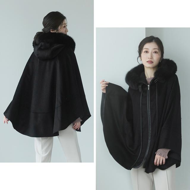 ケープ カシミヤ 100% ポンチョ フード付き 暖かい レディース