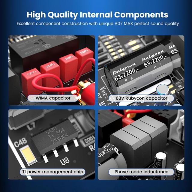 AIYIMA A07 MAX HIFI パワーアンプ 2チャンネルホームオーディオ