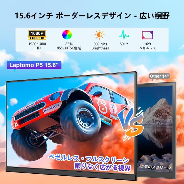 Laptomo P5 デュアルモニター 15.6インチ IPS モバイルディスプレイ