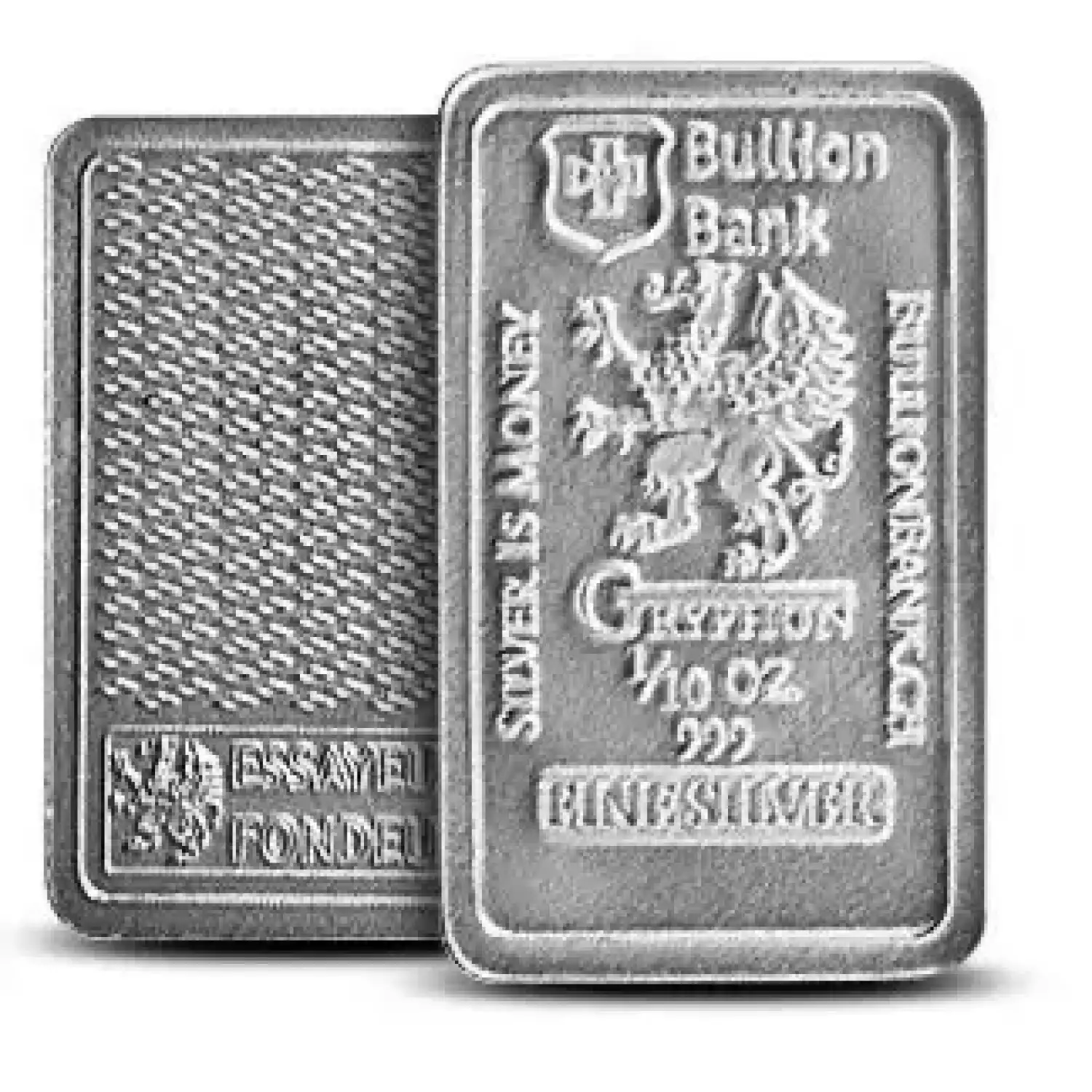 1/10th ounce Fractional Silver Gryphon Silver Bar .999 Silver
