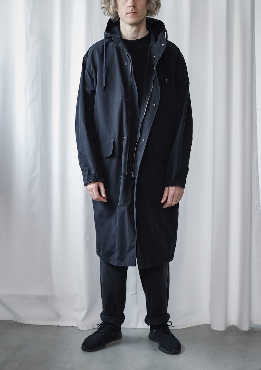 COMOLI / コットンナイロン フーデッドコート | IDEAL