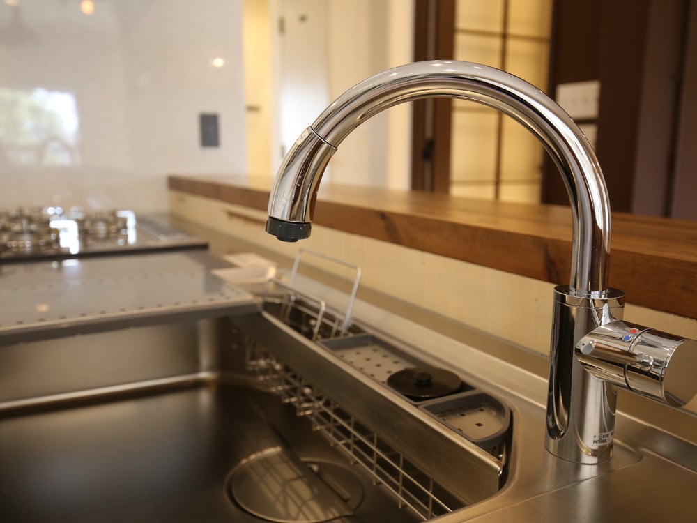 KVKの流し台用シングルレバー式シャワー付混合栓（KM708G）」 - のり