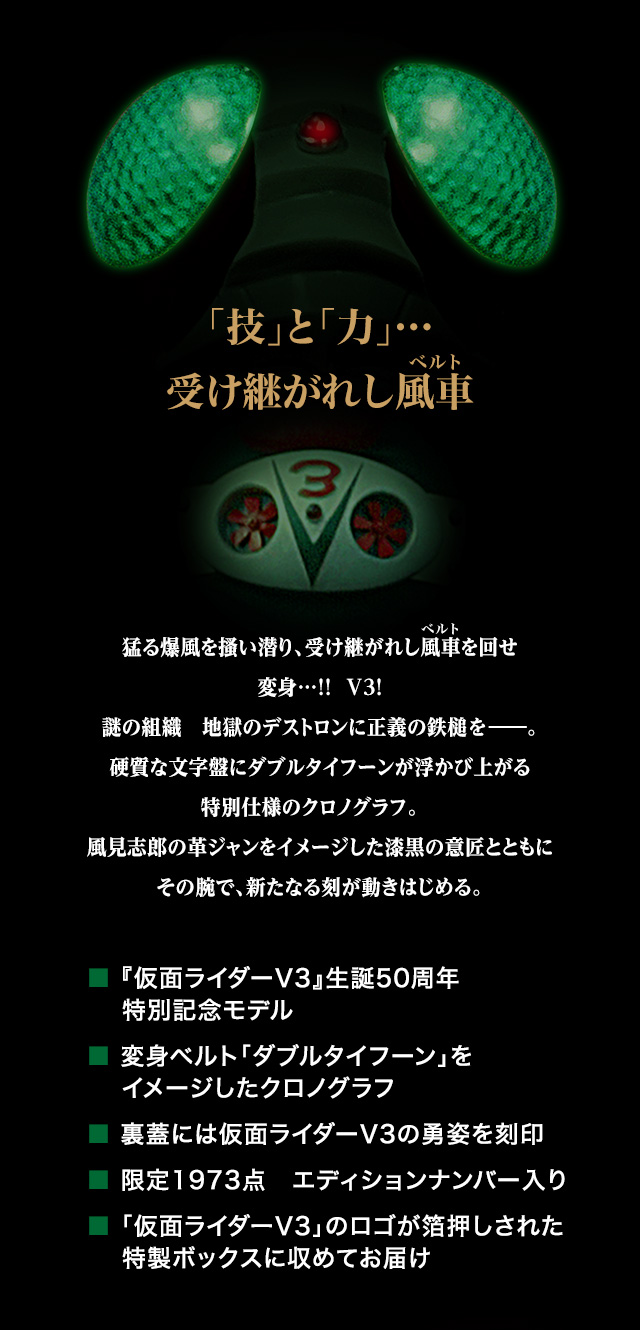 仮面ライダーV3 50周年 プレミアムウオッチ／プレミアムキャラクター