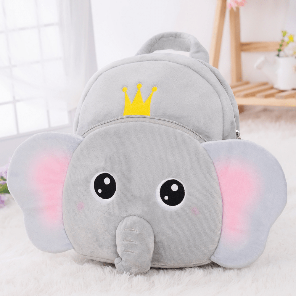 Personalized Elephant Plush Backpack, Animal Bag For Infants Age 2