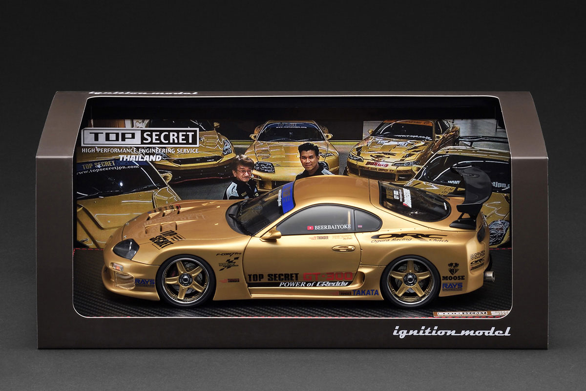IG3742 1/18 TOP SECRET GT300 Supra (A80) Gold With Mr. Nagata