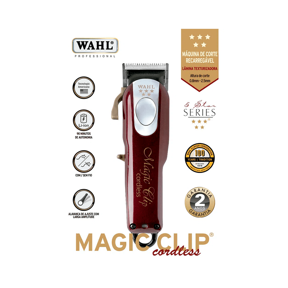 Máquina de Corte Wahl Magic Clip Cordless Bivolt - Ikesaki