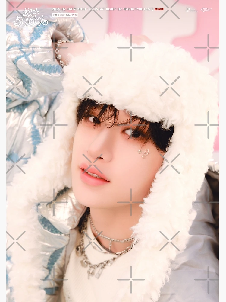 Bang Chan Stray Kids ot8 pink poster 5 o'clock SKZ KPOP