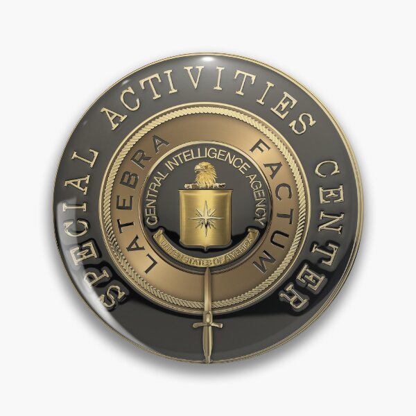 CIA Special Activities Division - SAD Emblem over White Leather