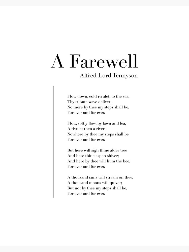 A Farewell by Alfred Lord Tennyson