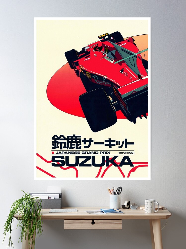 JAPANESE GRAND PRIX : Vintage Suzuka Auto Racing Print