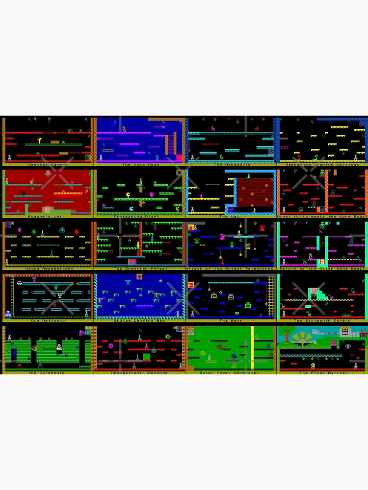 Manic Miner Game - All Level Screens! | Sinclair ZX Spectrum - 80s