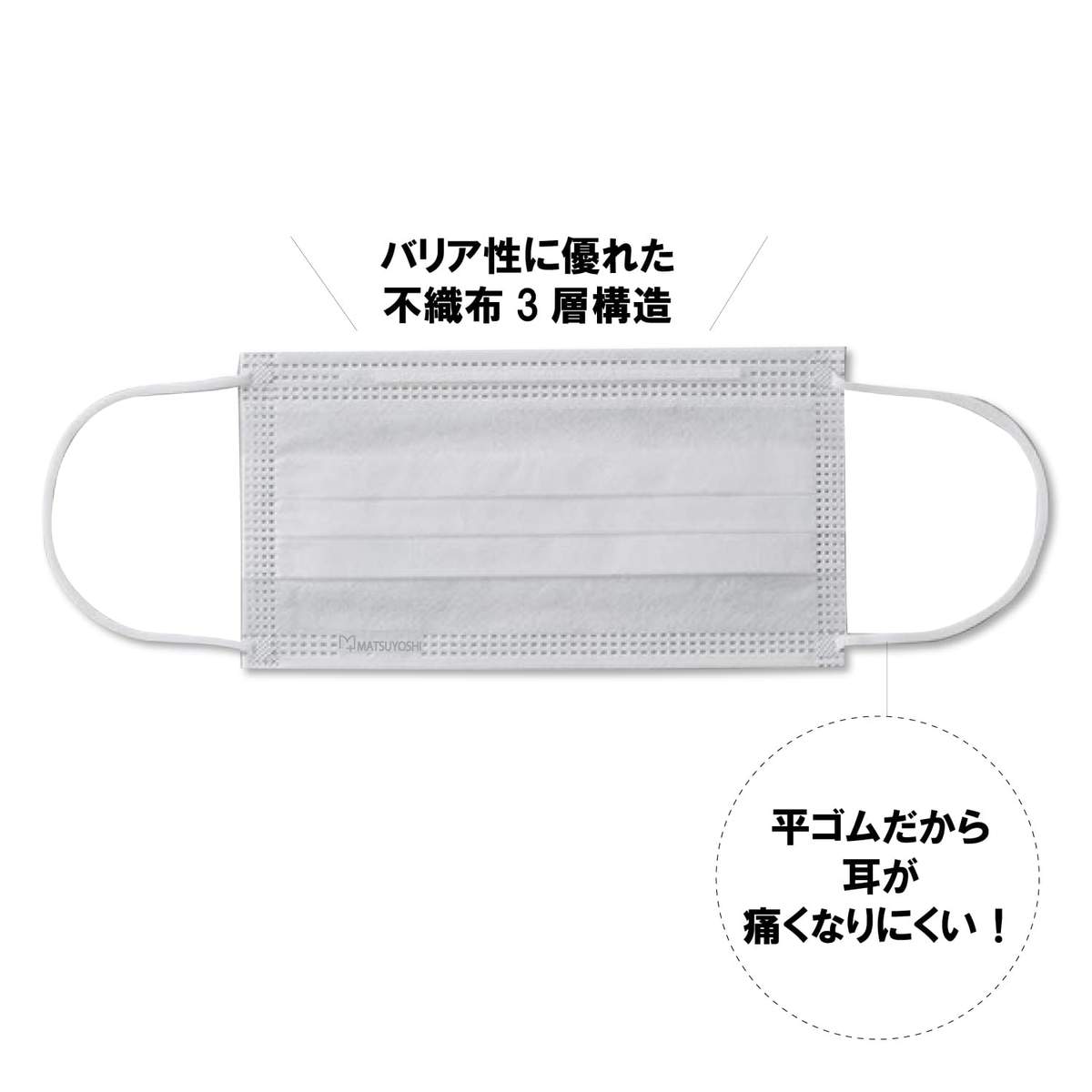マツヨシサージカルマスク(ホワイト) 不織布マスク 25-3268-00