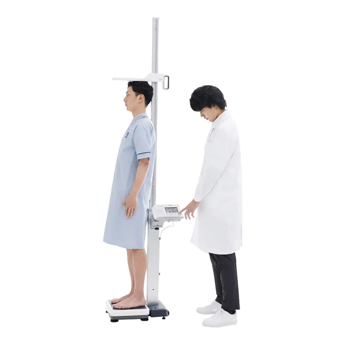 手動身長計付き体重計(検定品) 標準型 デジタル身長体重計 24-8085