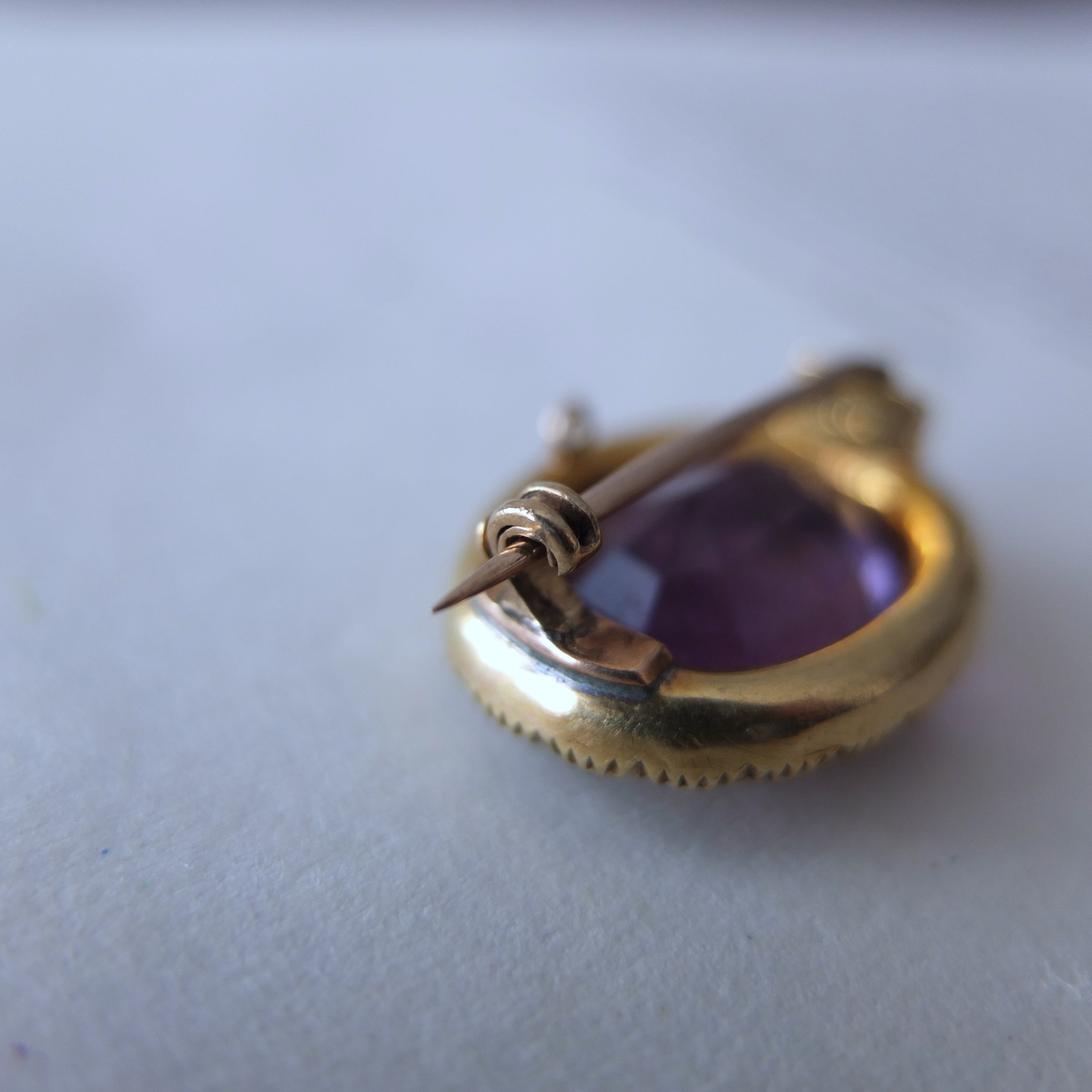 アンティークシードパール＋15ctゴールドアメジストブローチ – illum