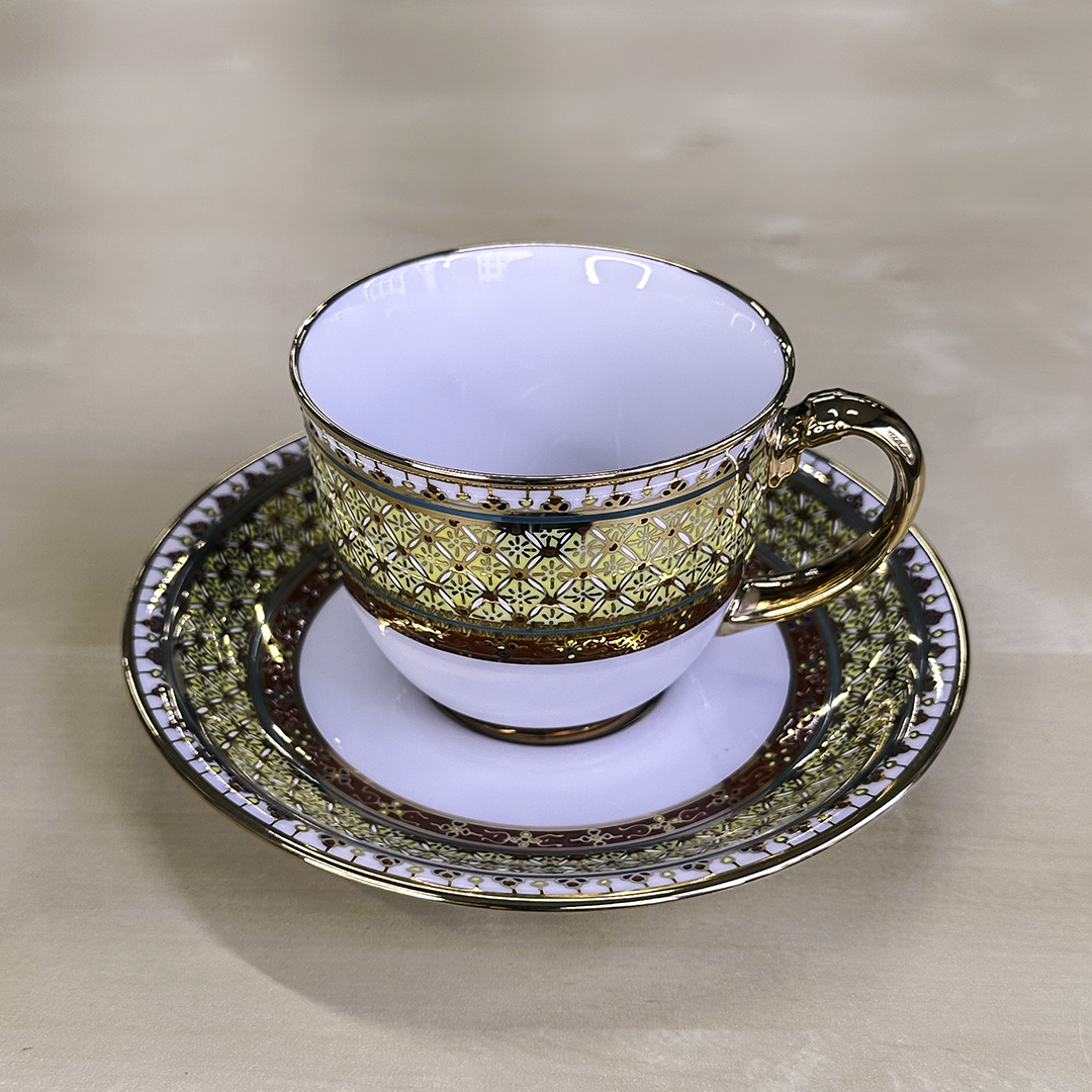 ベンジャロン焼き】カップ＆ソーサー(黄色) / アジアン雑貨イムスアイ