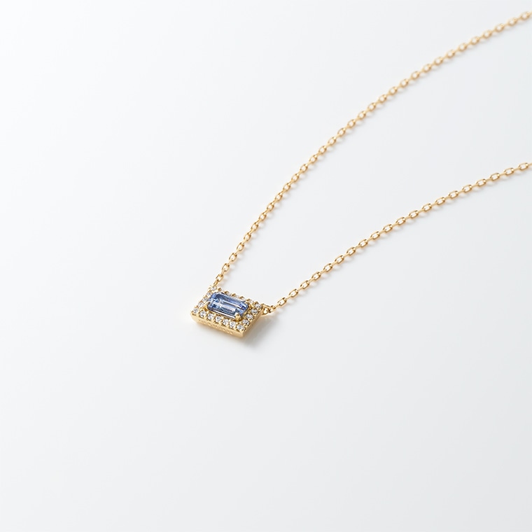 AI007]K18サファイア/ダイヤモンド/ネックレス(ゴールド): Hyacca