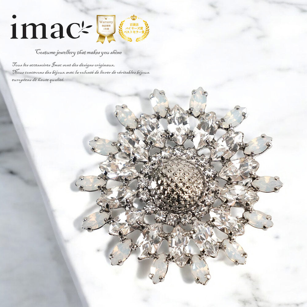 imac 装飾的な花のブローチイマックimac】 デザインブローチ 一 番 安い