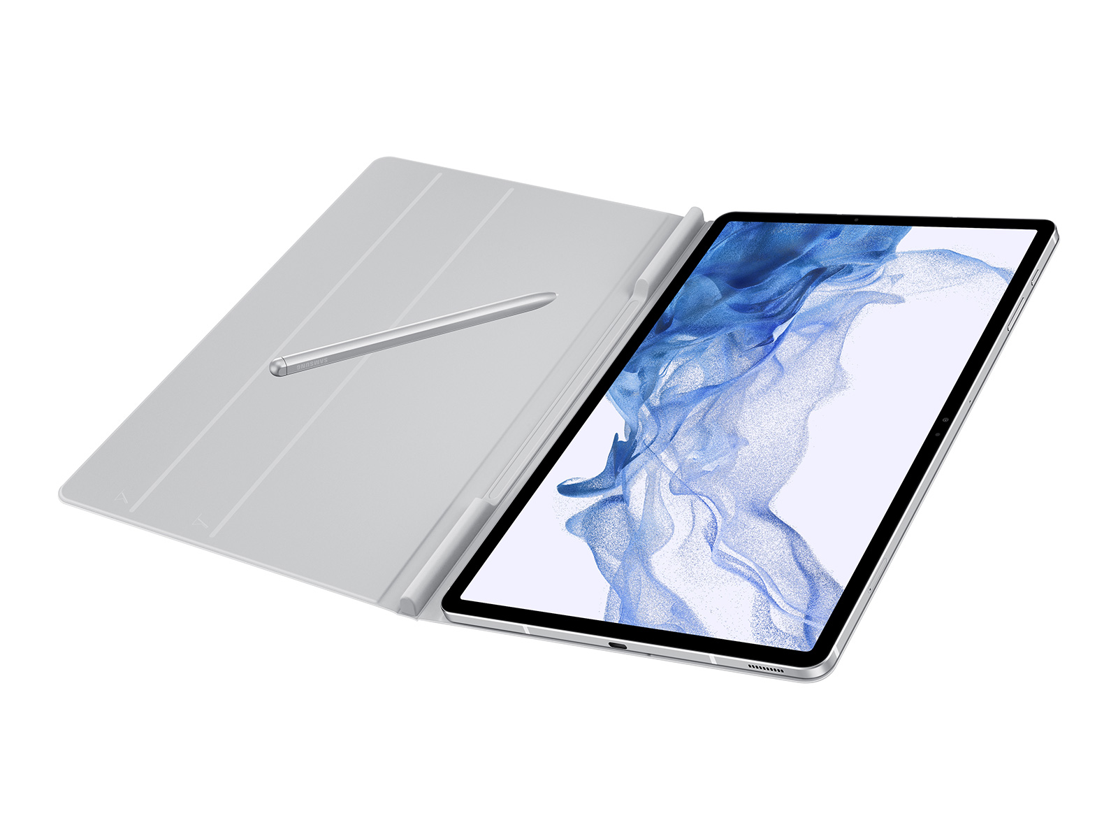 Galaxy Tab S8+ / S7 FE / S7+ Book Cover, Light Gray Mobile