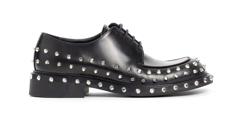 Prada Mens Black Studded Derby Shoes Release | Hypebeast