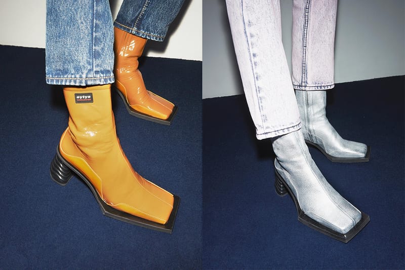 Eytys Square-Toed Gaia Boot in Silver, Black, & Spice | Hypebeast