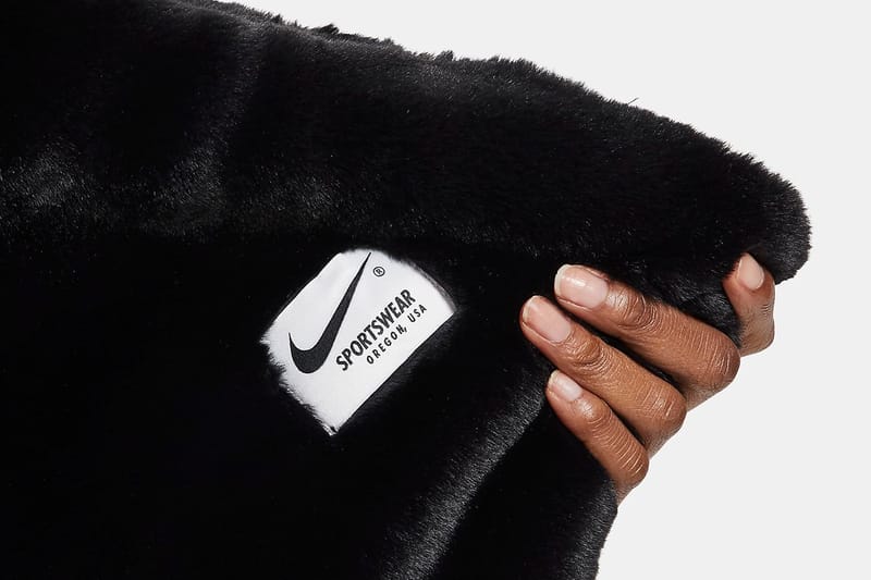 Nike Faux Fur Swoosh Logo Blanket Black & White | Hypebae
