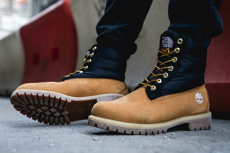 The North Face x Timberland ブーツ＆ダウンの細部を捉えたフォト