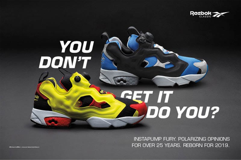 1994年発売当時の Instapump Fury オリジナルカラー計2色が Reebok
