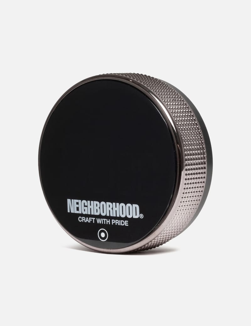 NEIGHBORHOOD Logo Kitchen Timer - 磁吸黑色數位廚房定時器，旋轉外圈