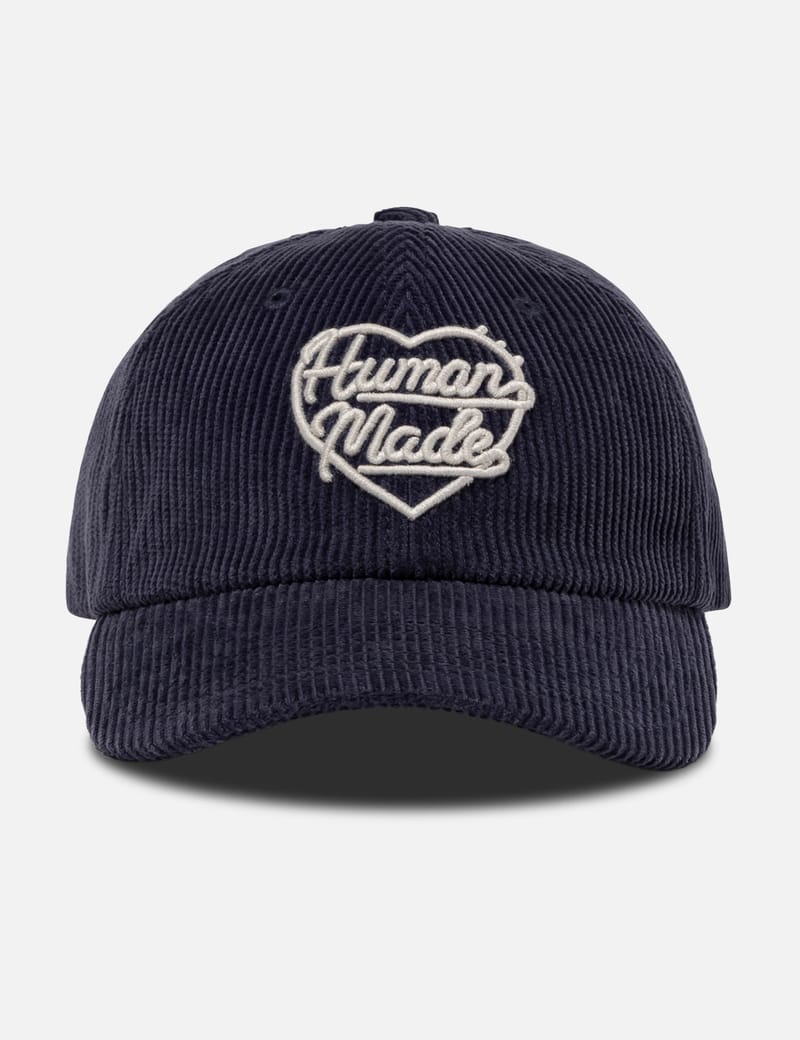 Human Made 6 Panel Corduroy Cap - Navy corduroy hat with 3D heart