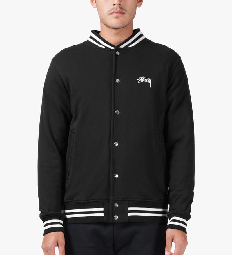 Stüssy - Black Fleece Varsity Jacket | HBX