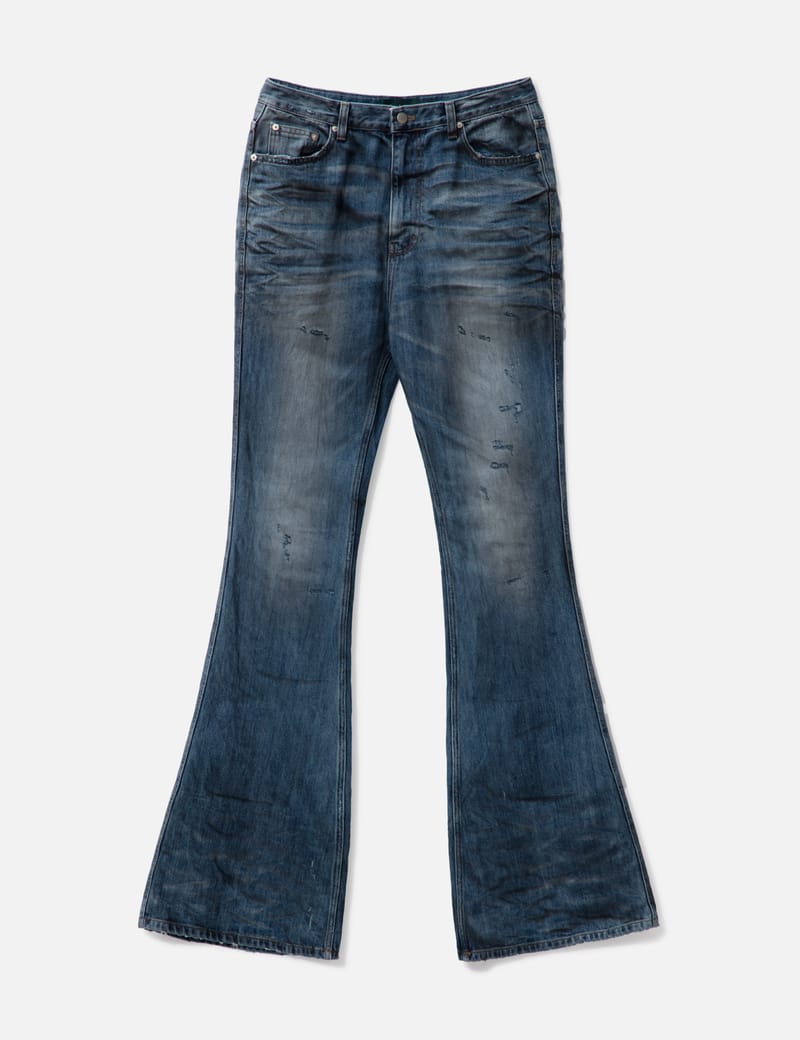 Undermycar - Mud Destroyed Wide Flare Jeans | HBX