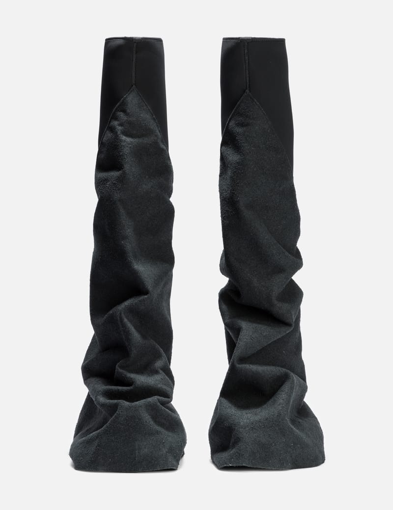 Rick Owens Drkshdw - Faux Suede Fetish Boots | HBX