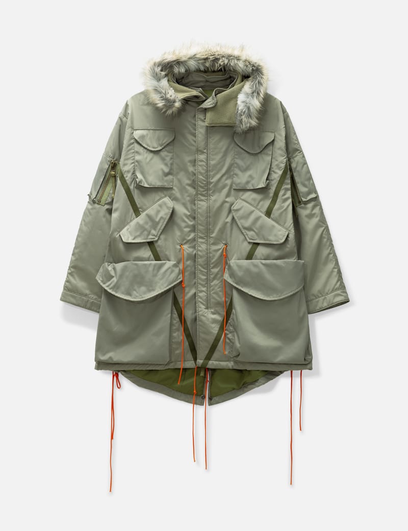 GREG LAUREN - Army Nylon Fishtail Jacket | HBX