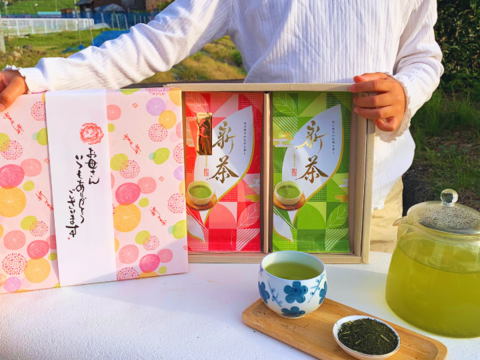 母の日ギフト】最上級ランク”大走り”新茶100g×1、八十八夜のお茶100g×1