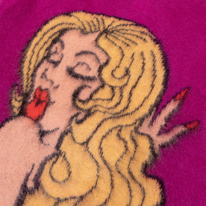 ERL KISS MOHAIR INTARSIA SWEATER | REVERSIBLE