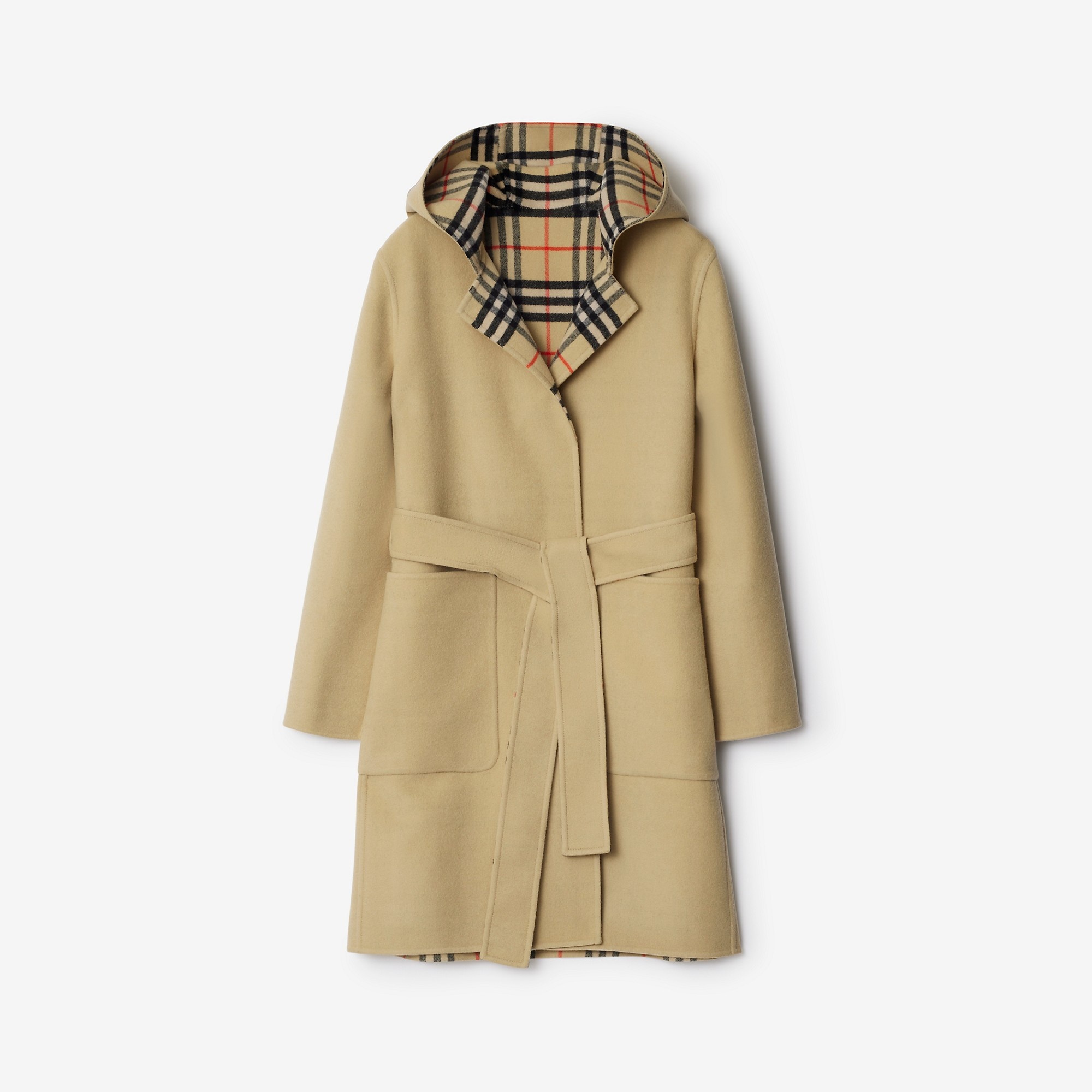 Burberry Mid-length Reversible Check Wool Car Coat | REVERSIBLE