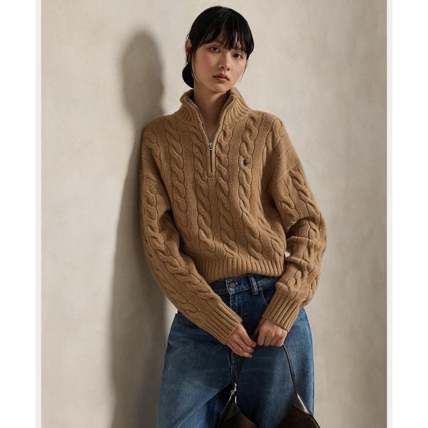 ケーブル ウールカシミヤ ハーフジップ セーター | ポロ ラルフ