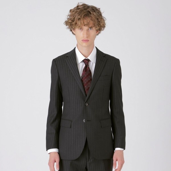 チャコールグレーシャドーストライプスーツ | ブラックレーベル