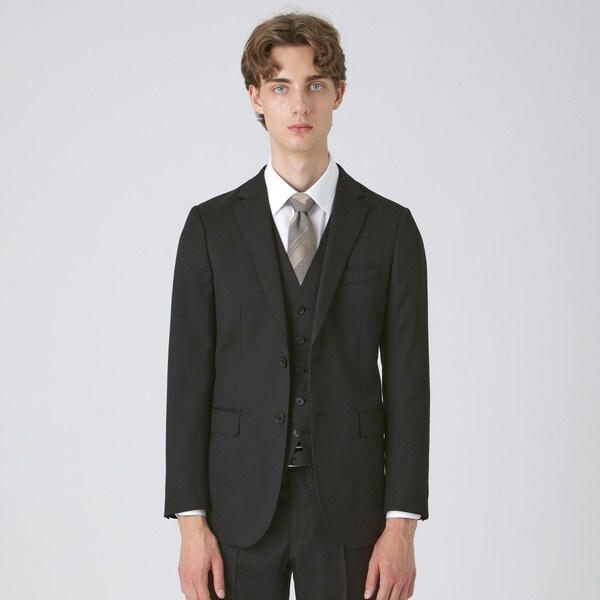 ブラックソリッドスリーピーススーツ | ブラックレーベル・クレスト