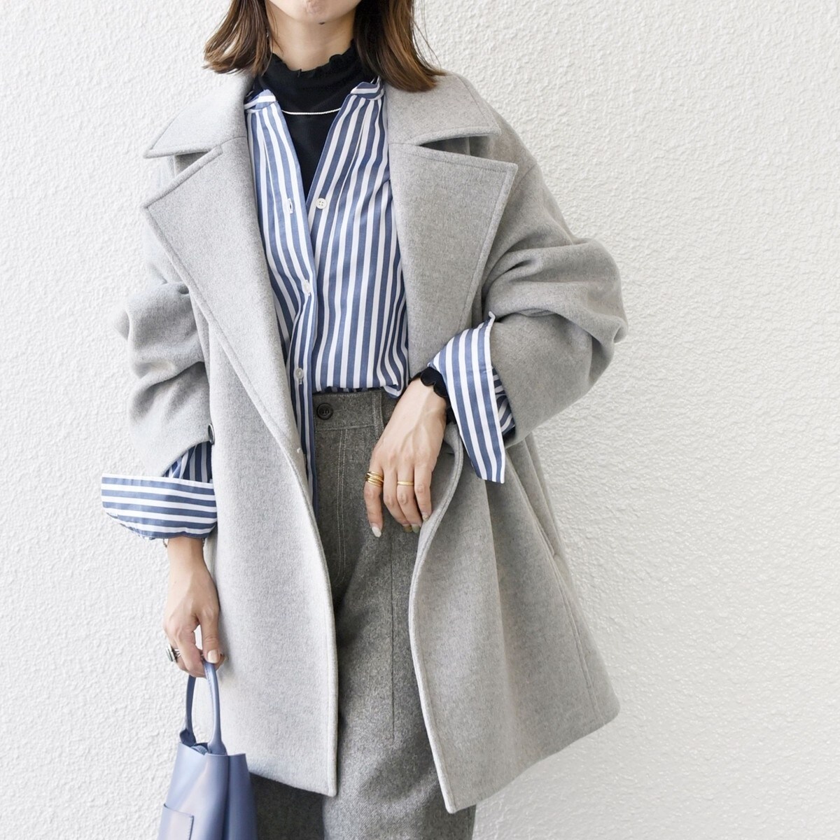 SHIPS any: ノンミュールジングウール テーラード コクーン ショート